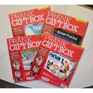 Lot Of 4 Empty Prank Gift Boxes Gag Joke Novelty White Elephant Funny Gifts